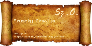 Szuszky Orsolya névjegykártya